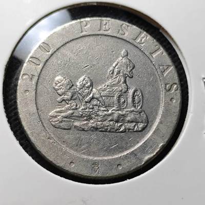 KK钱币收藏小铺 第343场 2月预留时间 周末发货 - 1990西班牙200比塞塔 纪念币