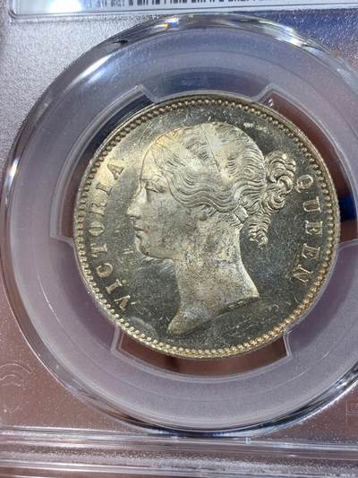 《竞宝斋》第420场 周日，周一，周二  3场连拍 （全场包邮） PCGS MS62 东印度公司1840年1卢比银币