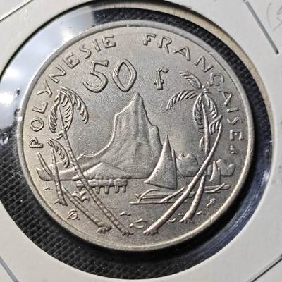 KK钱币收藏小铺 第343场 2月预留时间 周末发货 -  1967法属波利尼西亚50法郎