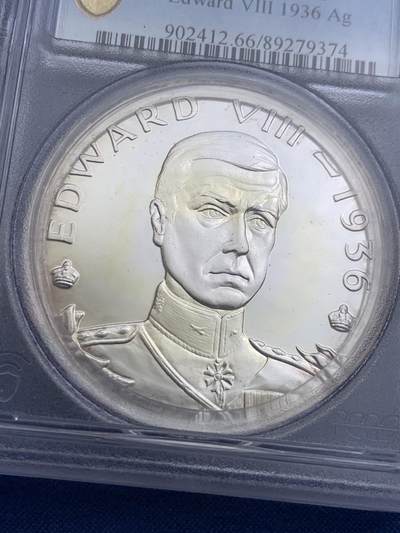 《竞宝斋》第420场 周日，周一，周二  3场连拍 （全场包邮） PCGS PR66DCAM 1973年英国爱德华八世银章 HA2023年6月拍了一枚67分的1380美元 加厚盒装
