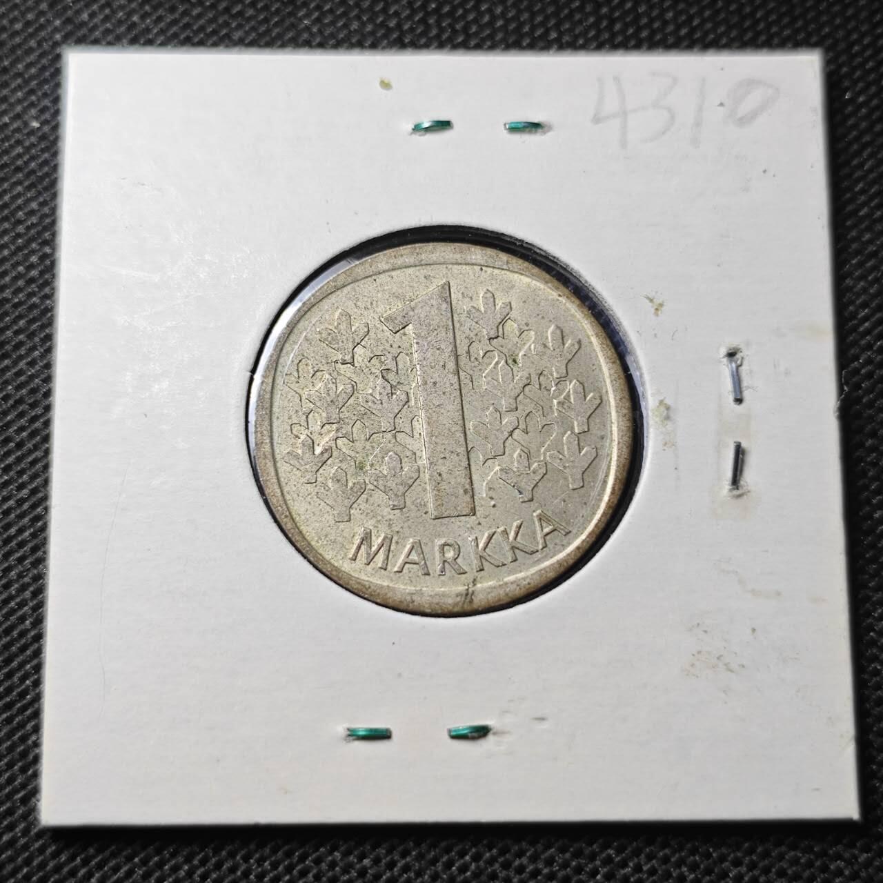 KK钱币收藏小铺 第343场 2月预留时间 周末发货  1965芬兰1马克银币