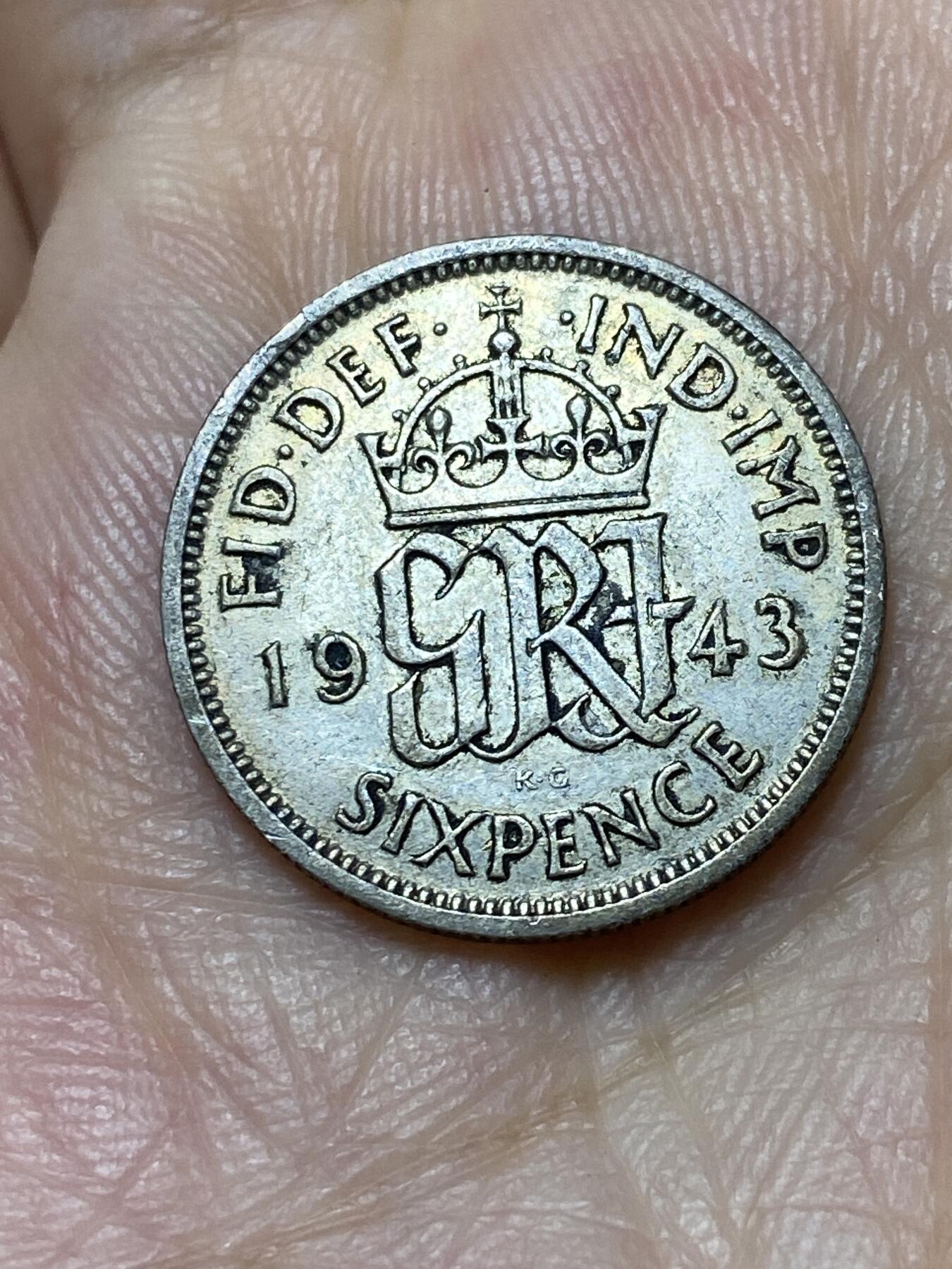 2025年第九十四场(总第一百二十场）外国好品散币(免佣金) 英国🇬🇧1943年6便士银币(乔治六世第一版，500银)