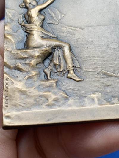 《竞宝斋》第420场 周日，周一，周二  3场连拍 （全场包邮） 法国玛丽安娜女神铜质方章 高点都在 51.7克 41.4*55.6mm 丰饶角铜标