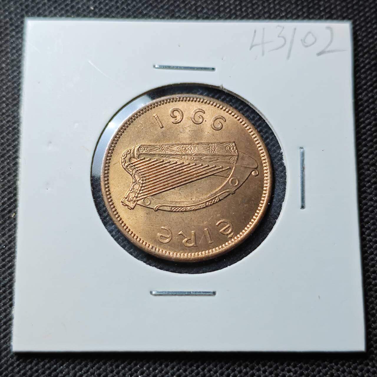 KK钱币收藏小铺 第343场 2月预留时间 周末发货  1966爱尔兰1/2便士 猪 好品铜币
