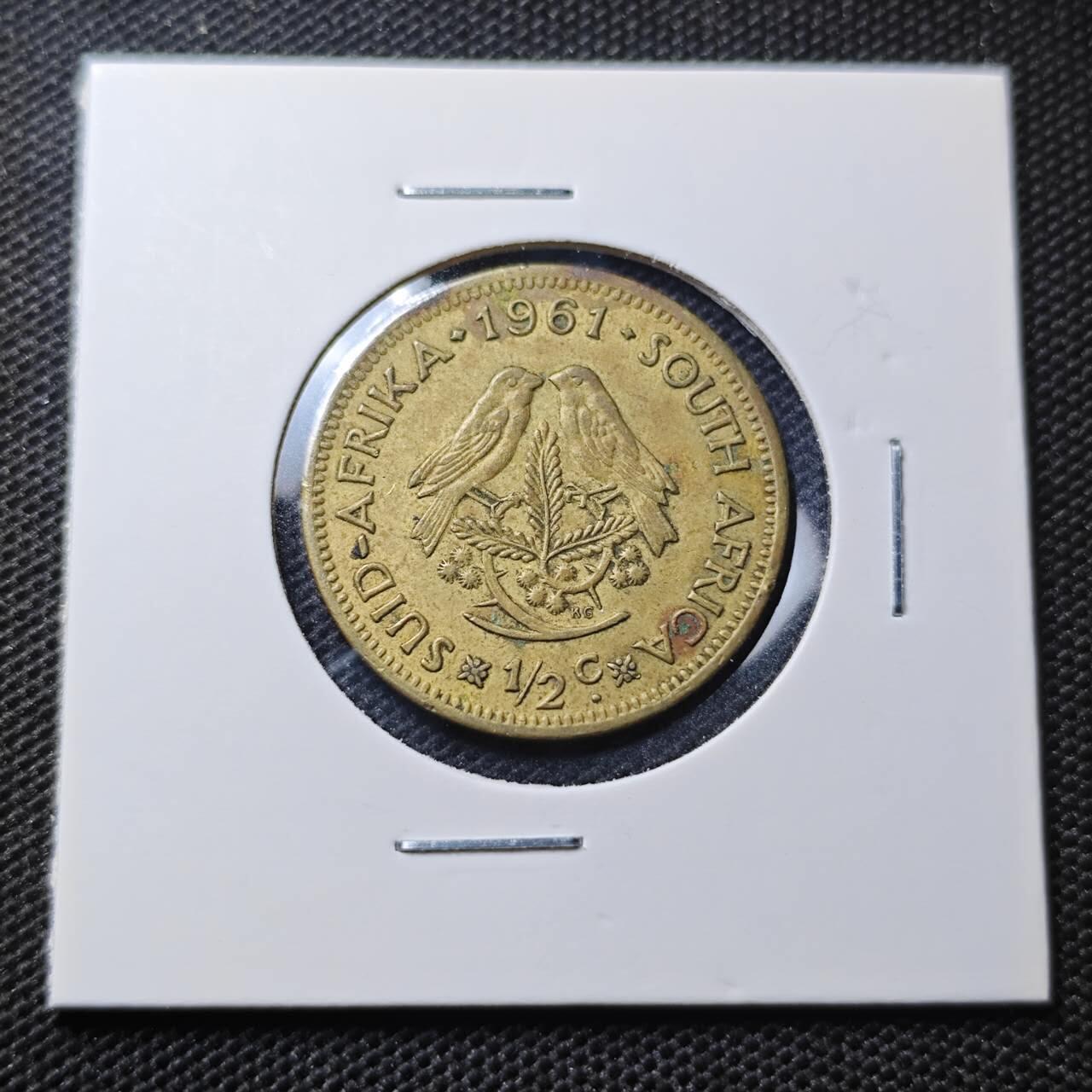 KK钱币收藏小铺 第343场 2月预留时间 周末发货 1961南非1/2便士