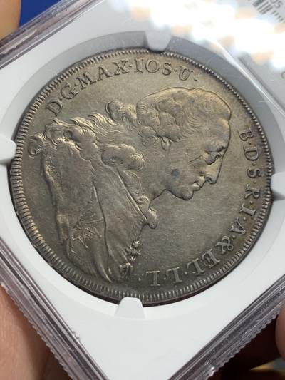 《竞宝斋》第420场 周日，周一，周二  3场连拍 （全场包邮） NGC AUD 德国1775年巴伐利亚圣母抱婴1泰勒银币 深打几乎没有减重痕 细节非常好