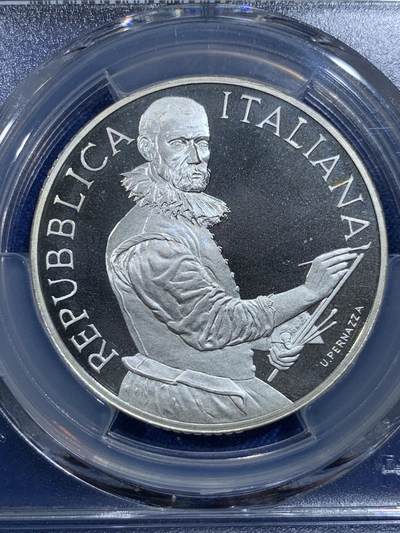 《竞宝斋》第420场 周日，周一，周二  3场连拍 （全场包邮） PCGS PR68DCAM 2009意大利为纪念艺术大师安尼巴尔·卡拉奇而发行的官方纪念币 925银 22克 发行7000枚