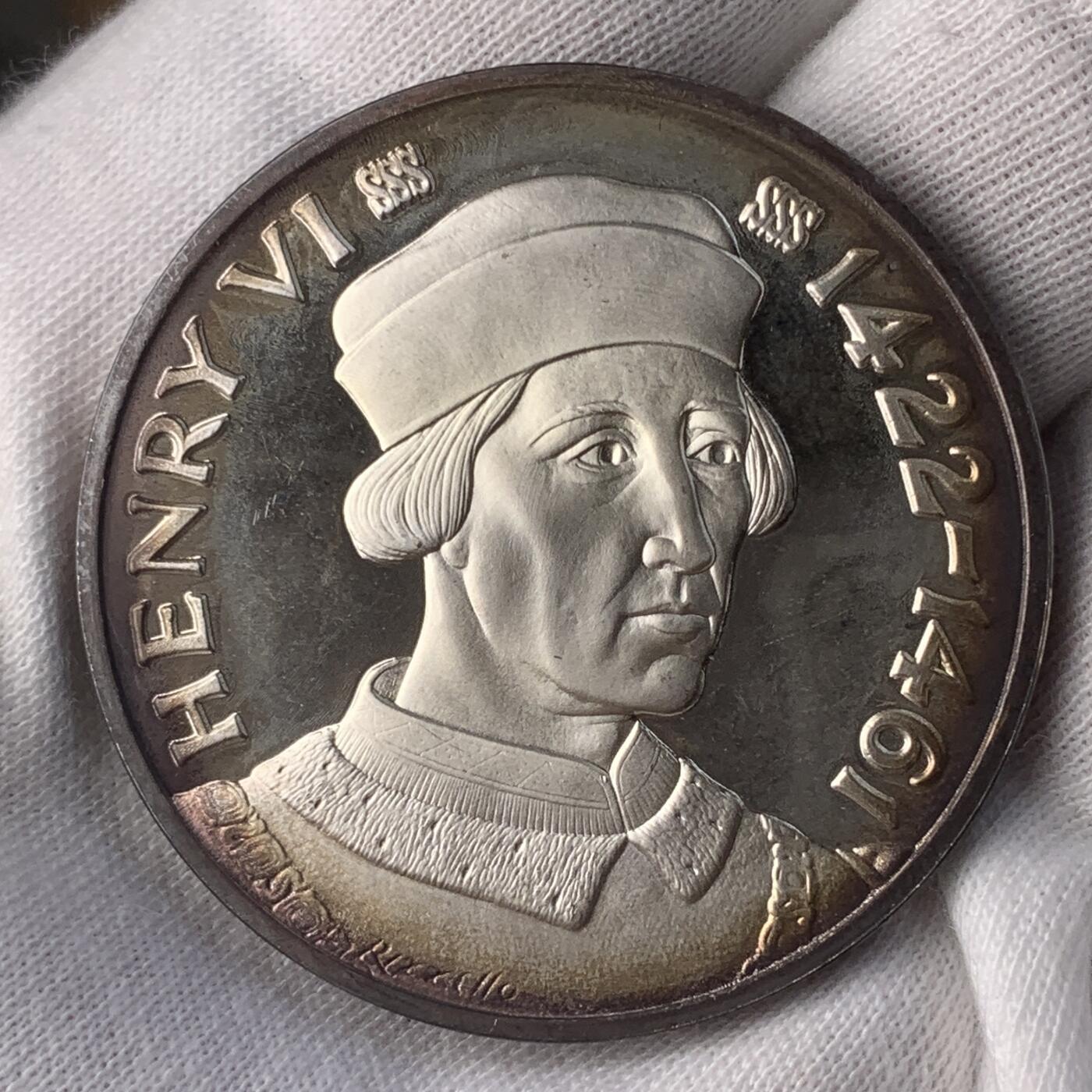 掌中浮雕-藏着的欧洲第036场 亨利六世-英格兰兰开斯特王朝最后一位国王（1422年—1461年在位）银章，44.6mm，41.2g