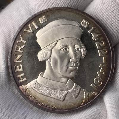 掌中浮雕-藏着的欧洲第036场 - 亨利六世-英格兰兰开斯特王朝最后一位国王（1422年—1461年在位）银章，44.6mm，41.2g