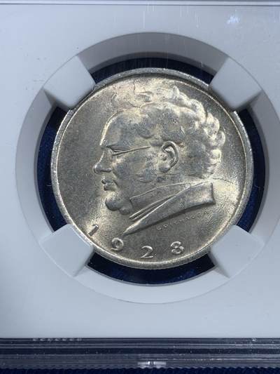 《竞宝斋》第420场 周日，周一，周二  3场连拍 （全场包邮） NGC UNC 1928年奥地利舒伯特2先令银币