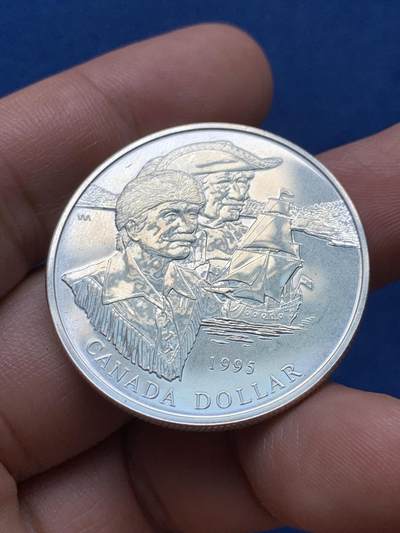 《竞宝斋》第420场 周日，周一，周二  3场连拍 （全场包邮） 加拿大1995年哈德逊湾公司成立325周年纪念银币 925银 25.17克