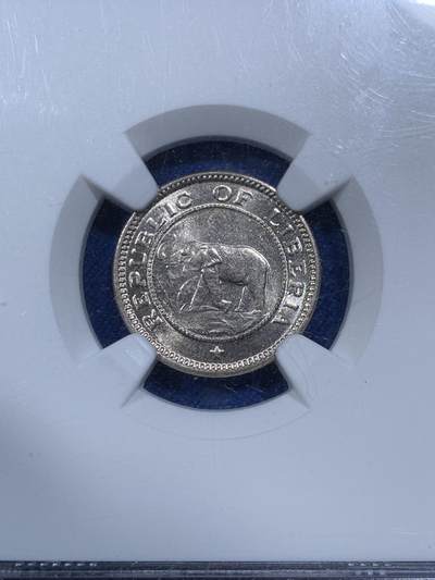 《竞宝斋》第420场 周日，周一，周二  3场连拍 （全场包邮） 3枚一组 NGC MS63-64利比里亚1941年大象(1分MS非常少见）