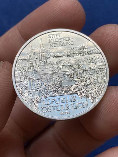 《竞宝斋》第420场 周日，周一，周二  3场连拍 （全场包邮） 两枚一组 奥地利2008年克洛斯特新堡10欧元银币（925银 17.3克）+法国1993年银质代币（900银 15克）