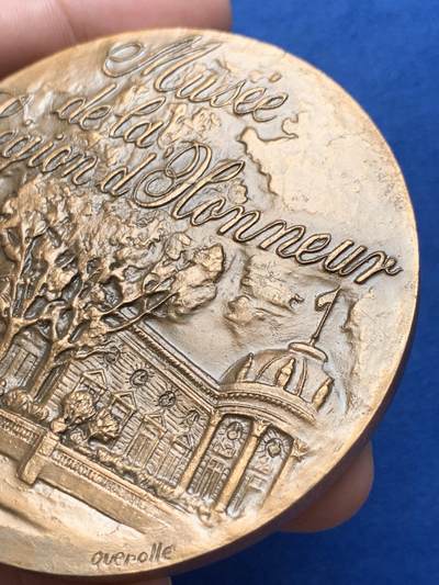 《竞宝斋》第420场 周日，周一，周二  3场连拍 （全场包邮） 1924-1974法国荣誉军团博物馆50周年纪念大铜章 新艺术风格 193.5克 71.5mm 1977 丰饶角铜标