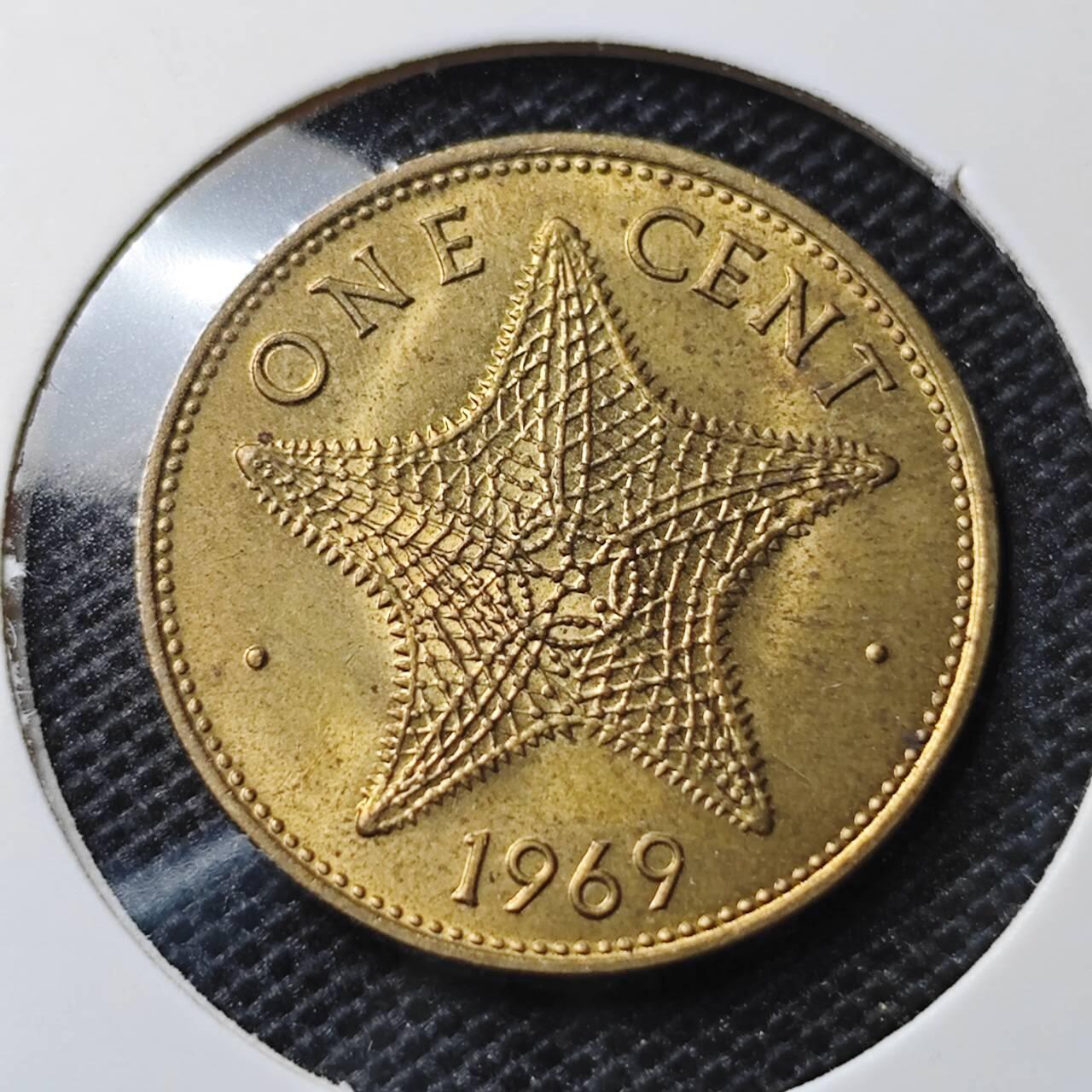 KK钱币收藏小铺 第343场 2月预留时间 周末发货 1969巴哈马1分铜币