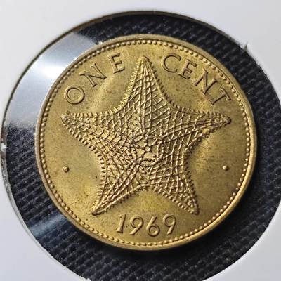 KK钱币收藏小铺 第343场 2月预留时间 周末发货 - 1969巴哈马1分铜币
