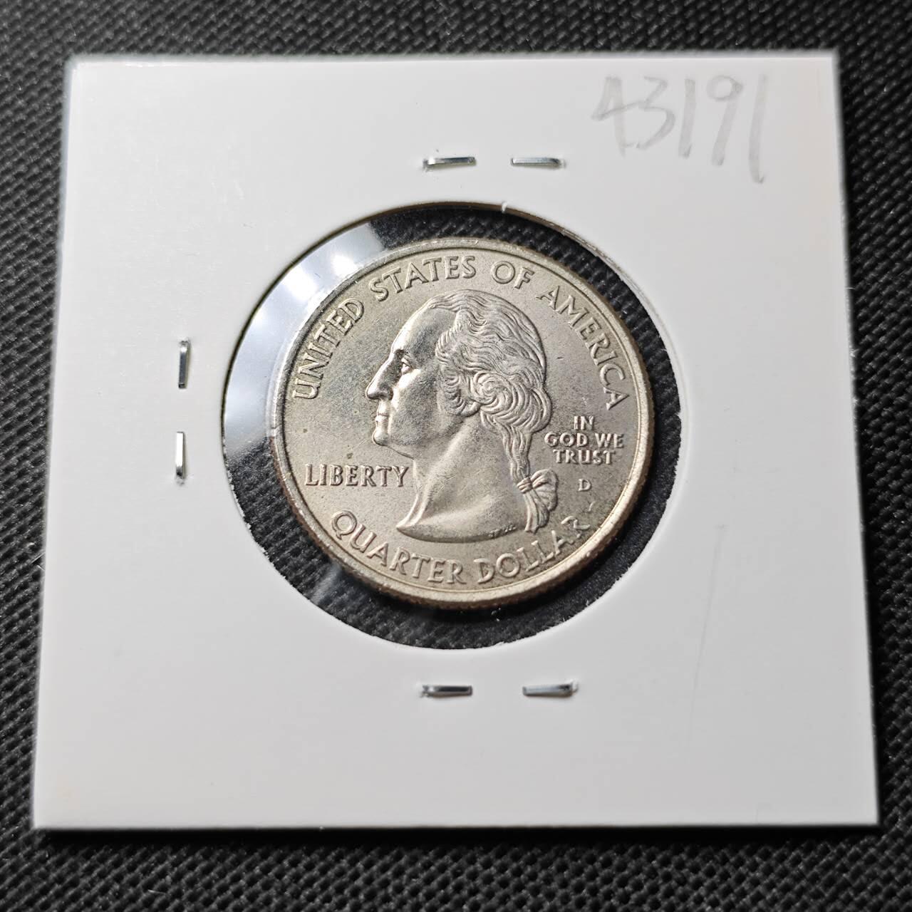 KK钱币收藏小铺 第343场 2月预留时间 周末发货 2005美国25分 纪念币 好品
