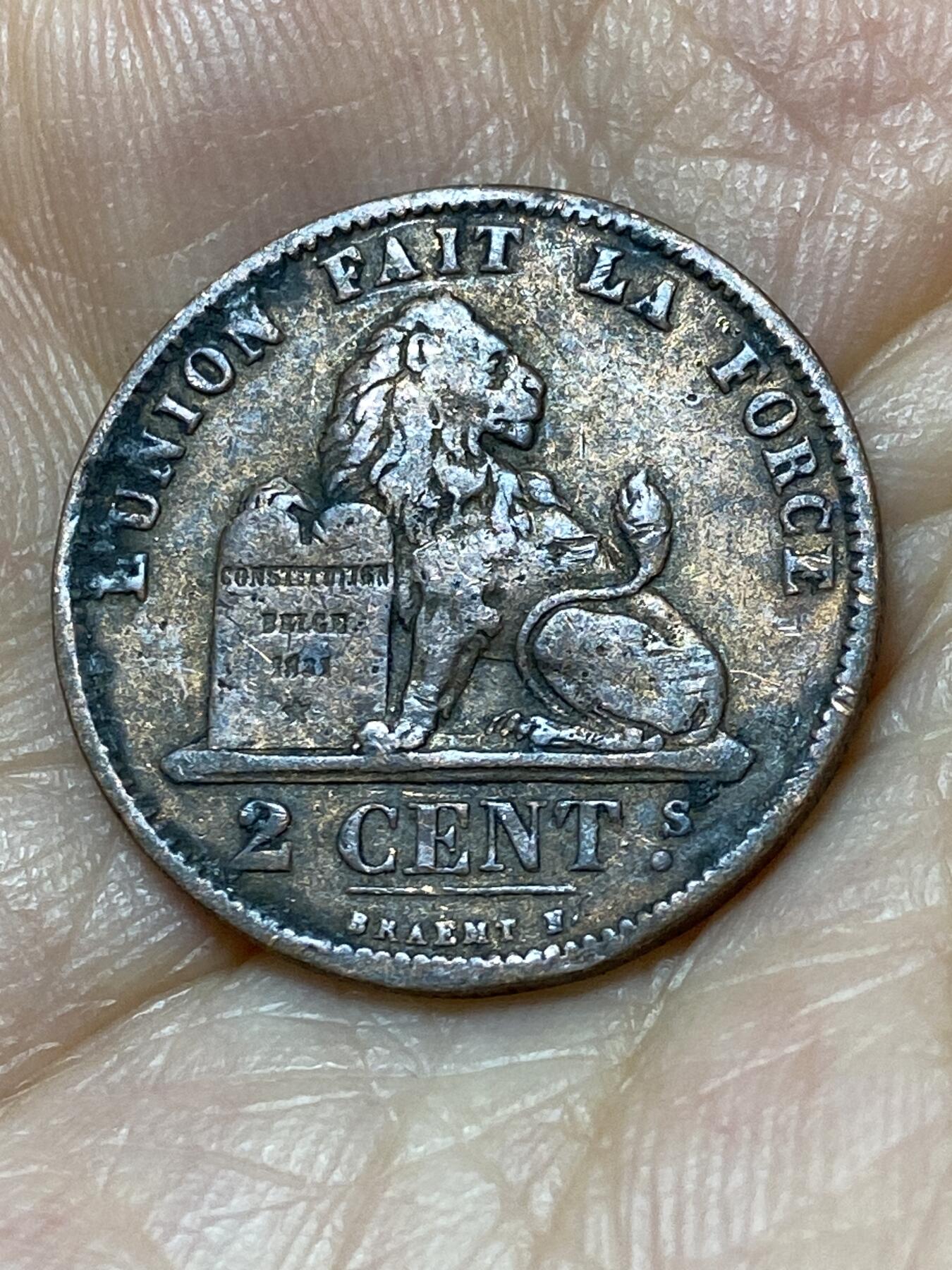 2025年第九十四场(总第一百二十场）外国好品散币(免佣金) 比利时🇧🇪1876年2分(利奥波德二世，第一版关门年)