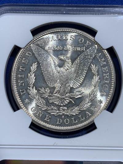 《竞宝斋》第420场 周日，周一，周二  3场连拍 （全场包邮） NGC MS62 美国1881年摩根一美元银币 低评 基础投资盒子币 外面还在涨