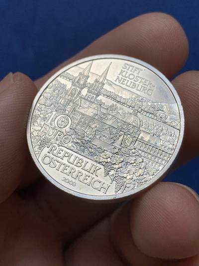 《竞宝斋》第420场 周日，周一，周二  3场连拍 （全场包邮） 两枚一组 奥地利2008年克洛斯特新堡10欧元银币（925银 17.3克）+法国1993年银质代币（900银 15克）