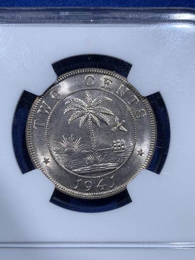 《竞宝斋》第420场 周日，周一，周二  3场连拍 （全场包邮） 3枚一组 NGC MS63-64利比里亚1941年大象(1分MS非常少见）