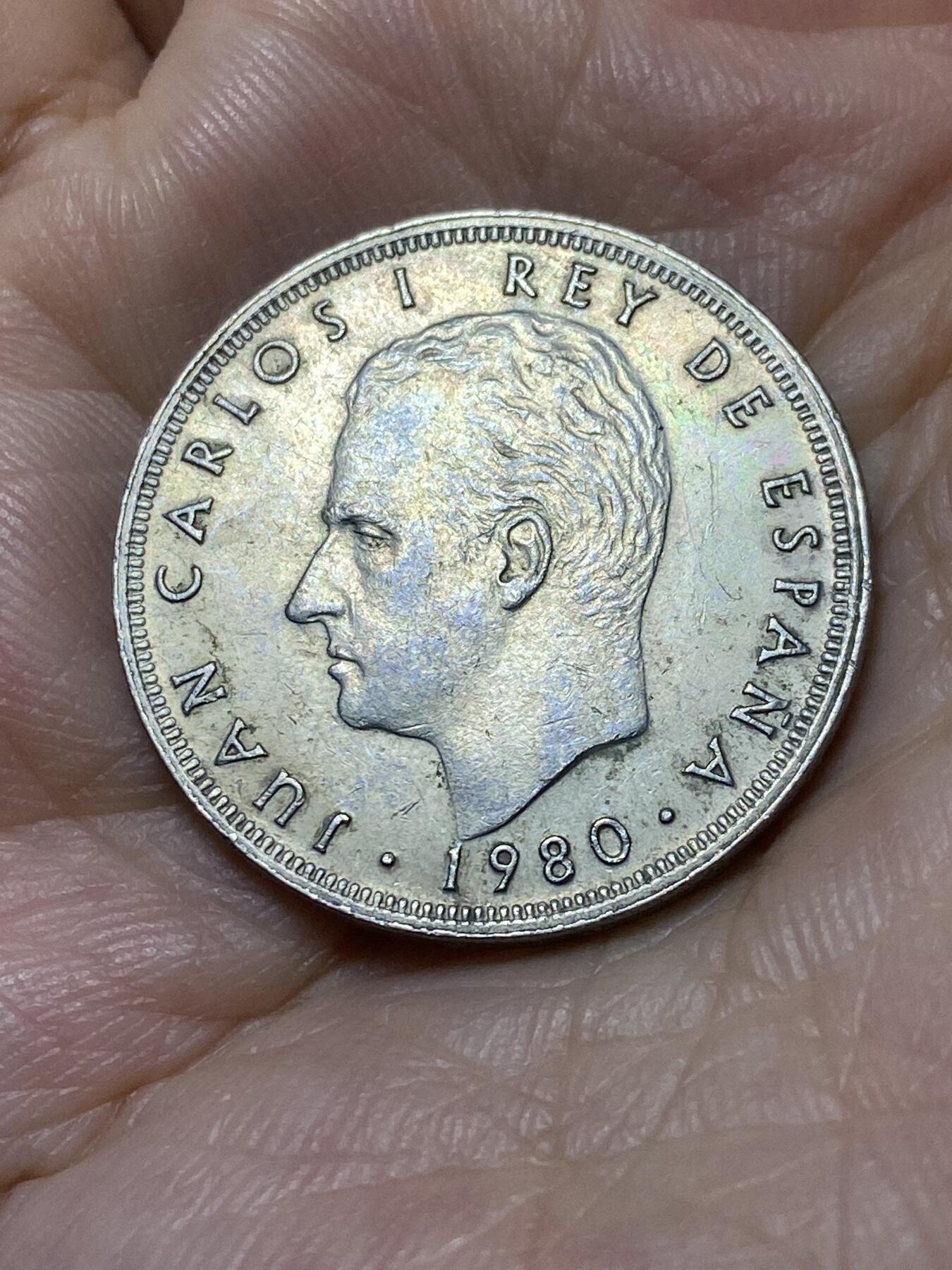 2025年第九十四场(总第一百二十场）外国好品散币(免佣金) 西班牙🇪🇸1980(80)年25比塞塔(1982年世界杯纪念币)