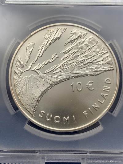 《竞宝斋》第420场 周日，周一，周二  3场连拍 （全场包邮） TQG MS69 芬兰2006年欧洲之星-约翰·维尔海姆·斯内尔曼诞辰200周年10欧元普制银币 25.5克 925银 发行量7千