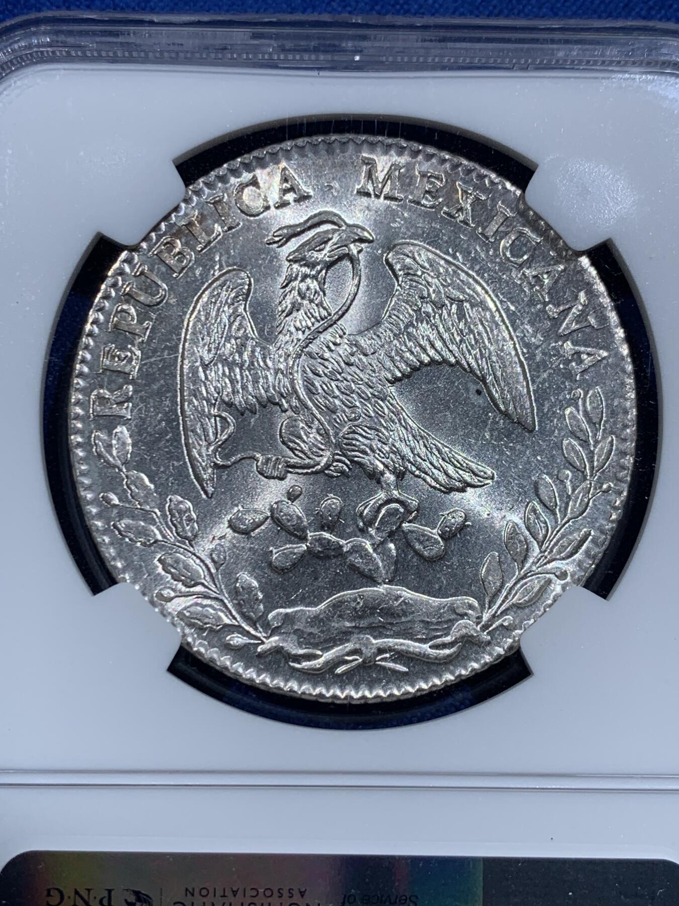 《竞宝斋》第420场 周日，周一，周二  3场连拍 （全场包邮） NGC MS63 墨西哥 1879 GO SM版 花边鹰洋 转光犀利 很不错的藏品