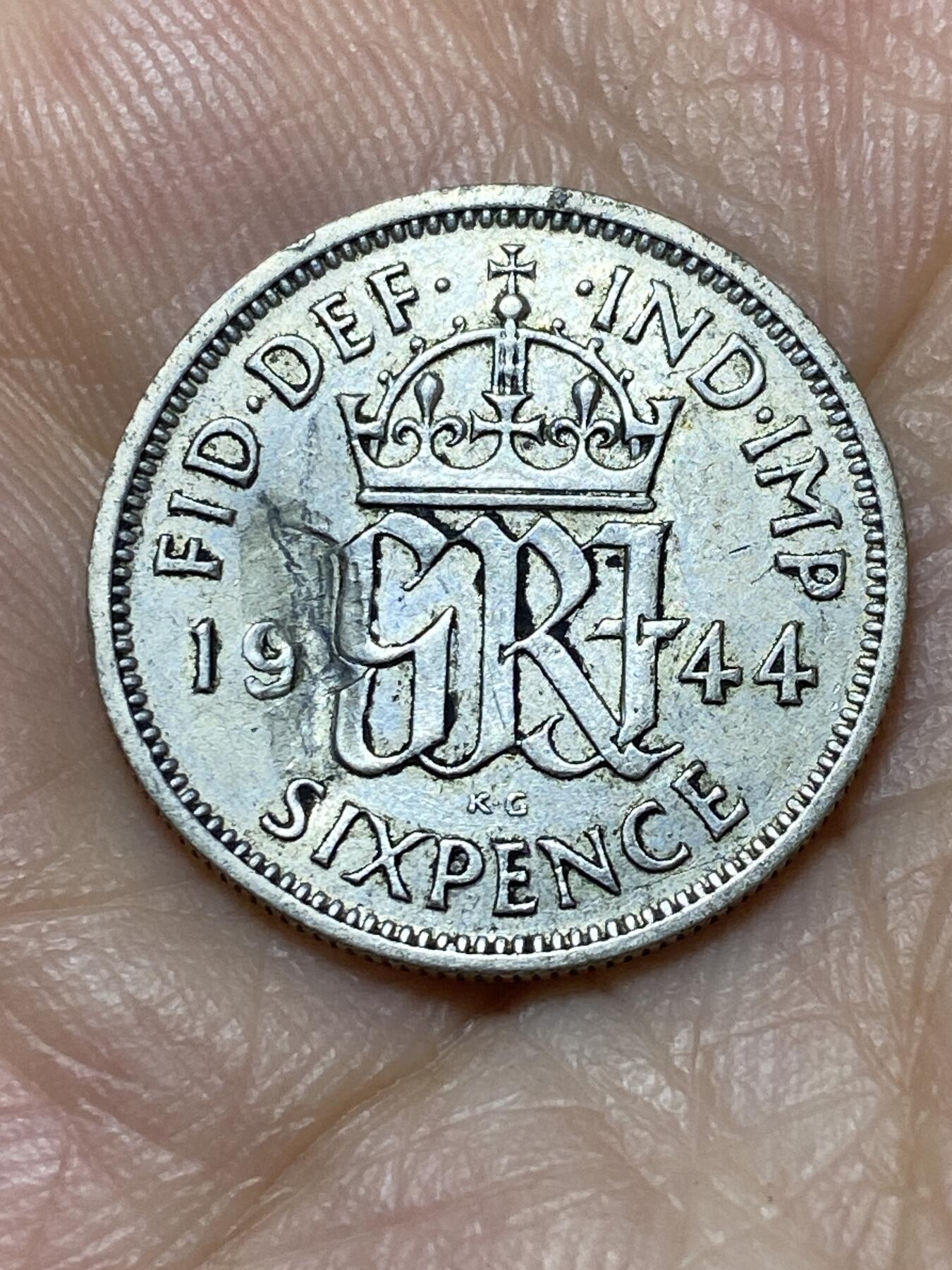 2025年第九十四场(总第一百二十场）外国好品散币(免佣金) 英国🇬🇧1944年6便士银币(乔治六世第一版，500银)