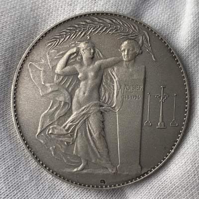 掌中浮雕-藏着的欧洲第036场 - 1925年法国化工联合会女神银章，36mm，21.3g