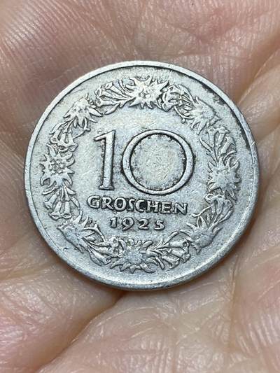 2025年第九十四场(总第一百二十场）外国好品散币(免佣金) - 奥地利🇦🇹1925年10格罗申(战前共和国时期，第二套，首发年仅发行3年)