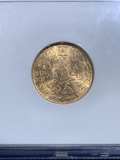 《竞宝斋》第420场 周日，周一，周二  3场连拍 （全场包邮） NGC MS63 罗马尼亚王国1944年北阿德尔解放日纪念20L币形章 三王纪念 900金 6.55克 少见品种 稀奇首现