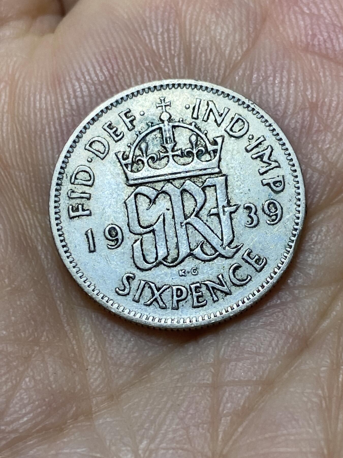 2025年第九十四场(总第一百二十场）外国好品散币(免佣金) 英国🇬🇧1939年6便士银币(乔治六世第一版，500银)
