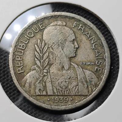KK钱币收藏小铺 第343场 2月预留时间 周末发货 - 1939法属印度支那20分 