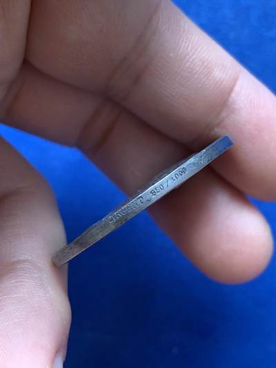 《竞宝斋》第420场 周日，周一，周二  3场连拍 （全场包邮） 法国玛丽安娜女神农业银章 21.8克 36.5mm 菱形银标 950银 带盒 包浆很好