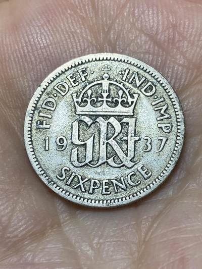 2025年第九十四场(总第一百二十场）外国好品散币(免佣金) - 英国🇬🇧1937年6便士银币(乔治六世加冕年，第一版首发年)