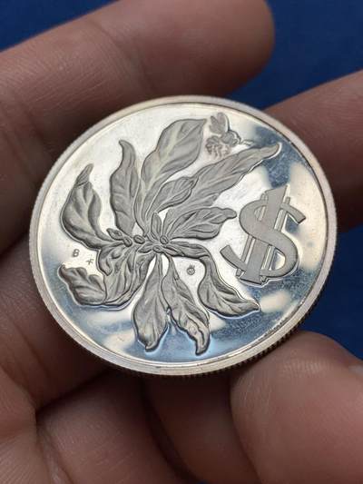 《竞宝斋》第420场 周日，周一，周二  3场连拍 （全场包邮） 开曼群岛1979年伊丽莎白二世银币 925银 18g