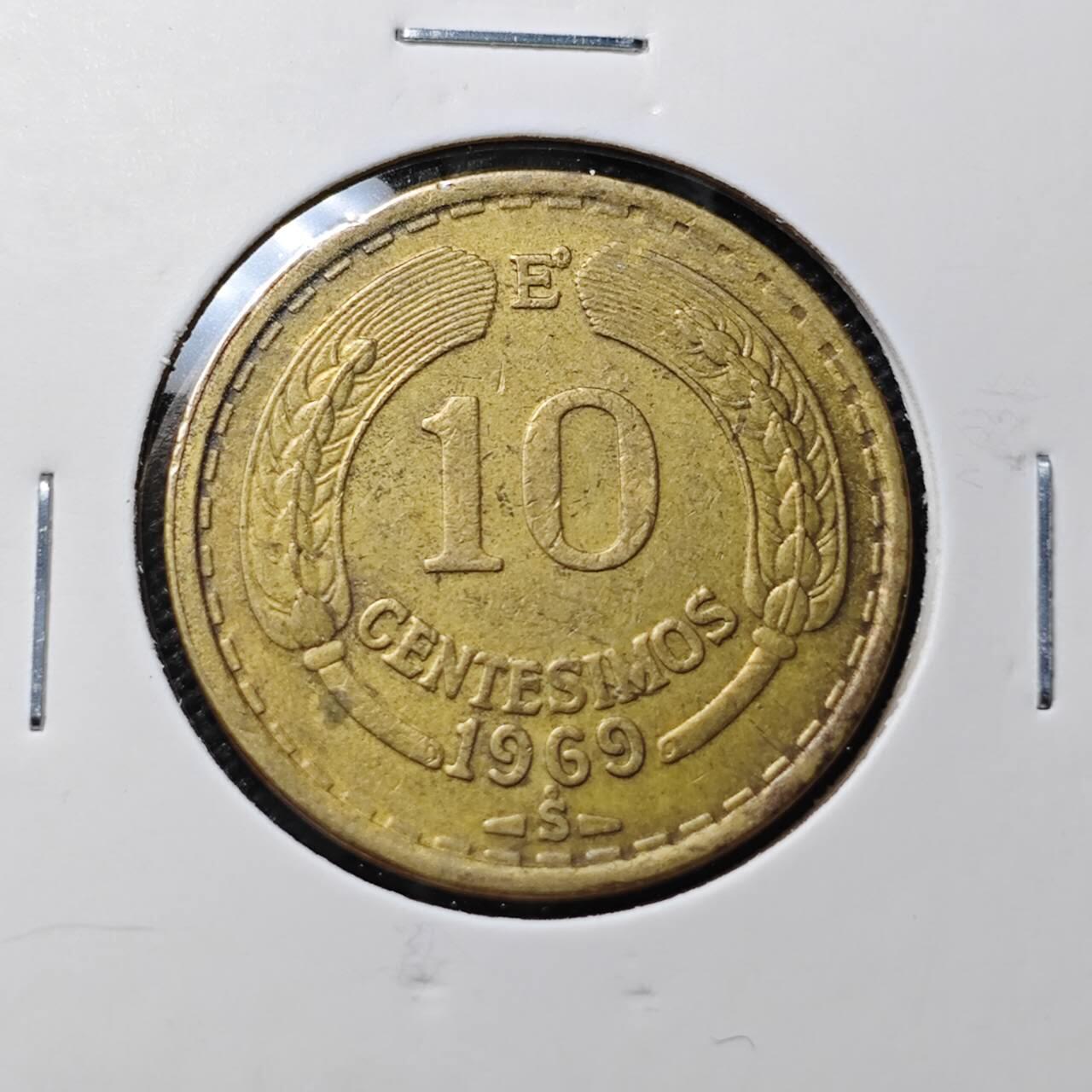 KK钱币收藏小铺 第343场 2月预留时间 周末发货 1969智利10分 飞鹰铜币
