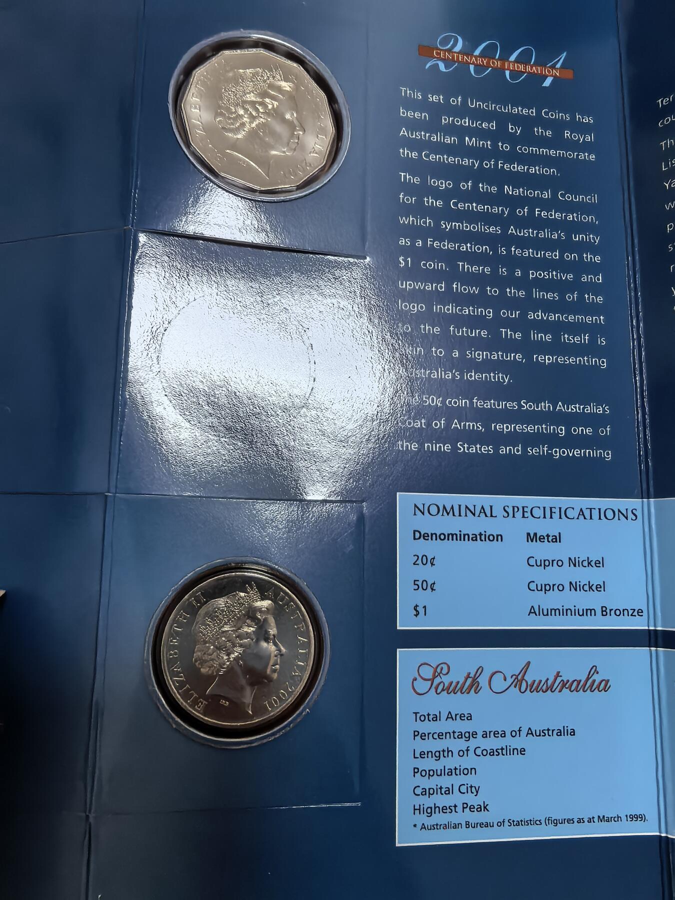 长老汇蛇年精选第五十场拍卖 2001澳大利亚联邦百年南澳3枚卡装，限量版
