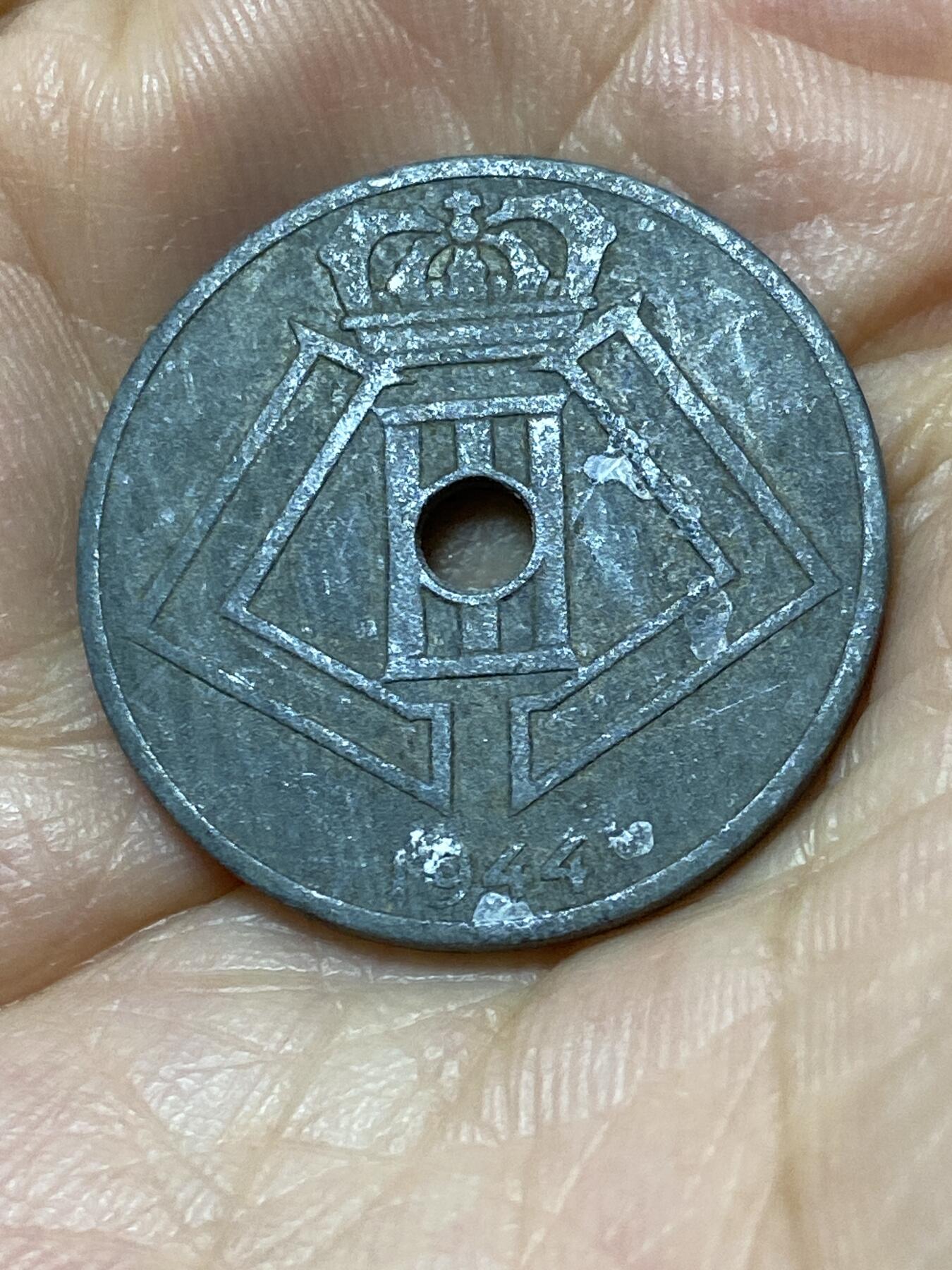 2025年第九十四场(总第一百二十场）外国好品散币(免佣金) 比利时🇧🇪1944年25分(利奥波德三世，荷语–法语版，二战德国占领时期)