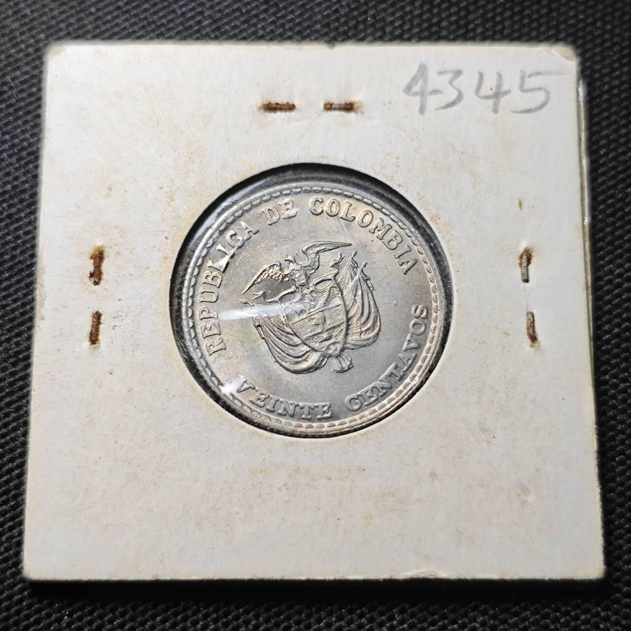 KK钱币收藏小铺 第343场 2月预留时间 周末发货 1965哥伦比亚25分 好品
