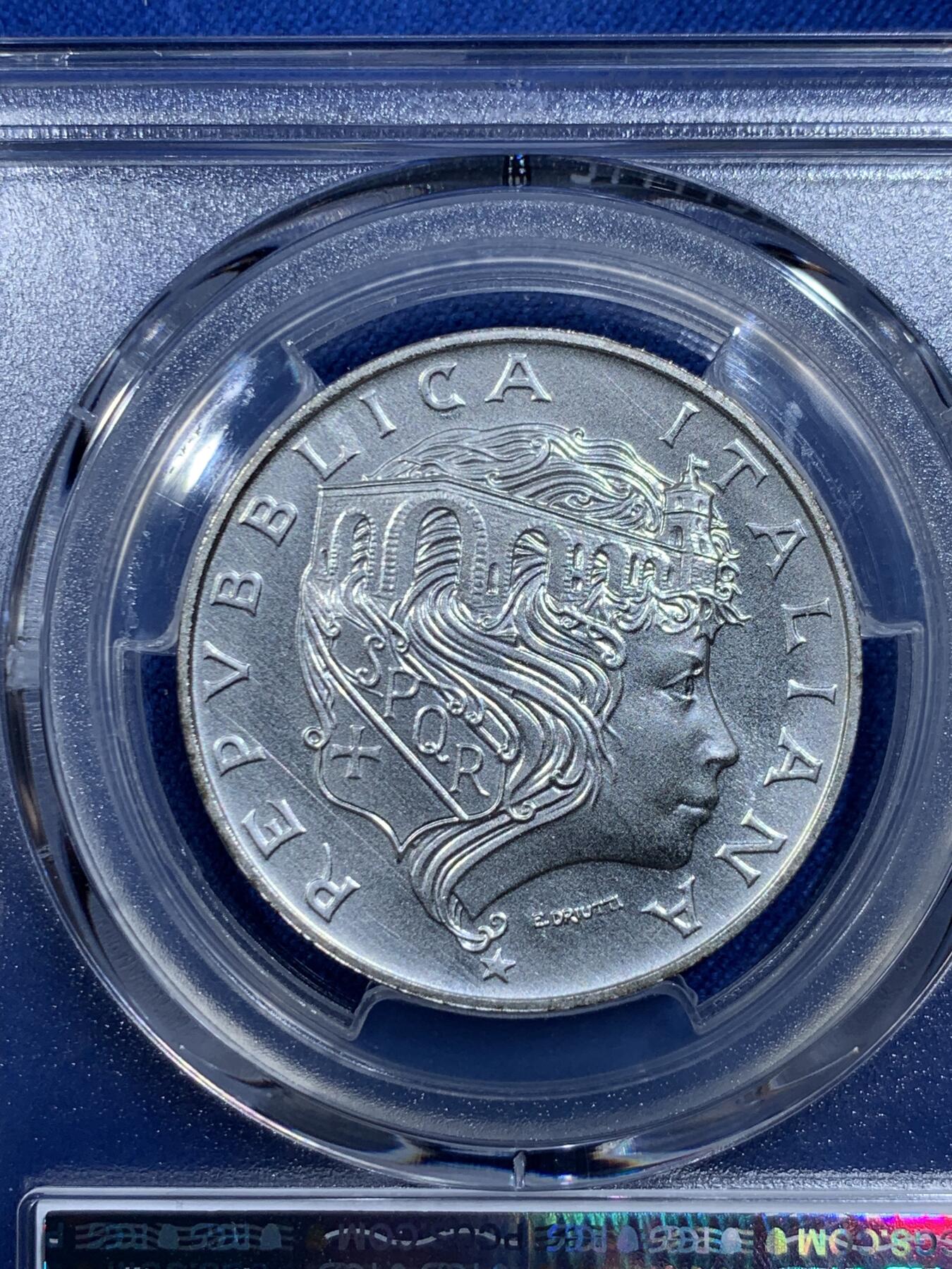 《竞宝斋》第421场 周日，周一，周二  3场连拍 （全场包邮） PCGS UNCD 意大利1991年罗马米尔维奥桥500里拉银币 原册拆出来的，给了UNC......