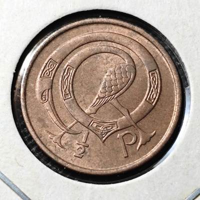 KK钱币收藏小铺 第346场 2月预留时间 周末发货 -  1971爱尔兰1/2半便士 好品