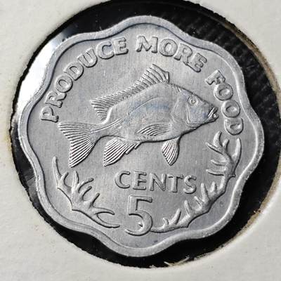 KK钱币收藏小铺 第345场 2月预留时间 周末发货 -  1944塞舌尔5分铝币 好品！