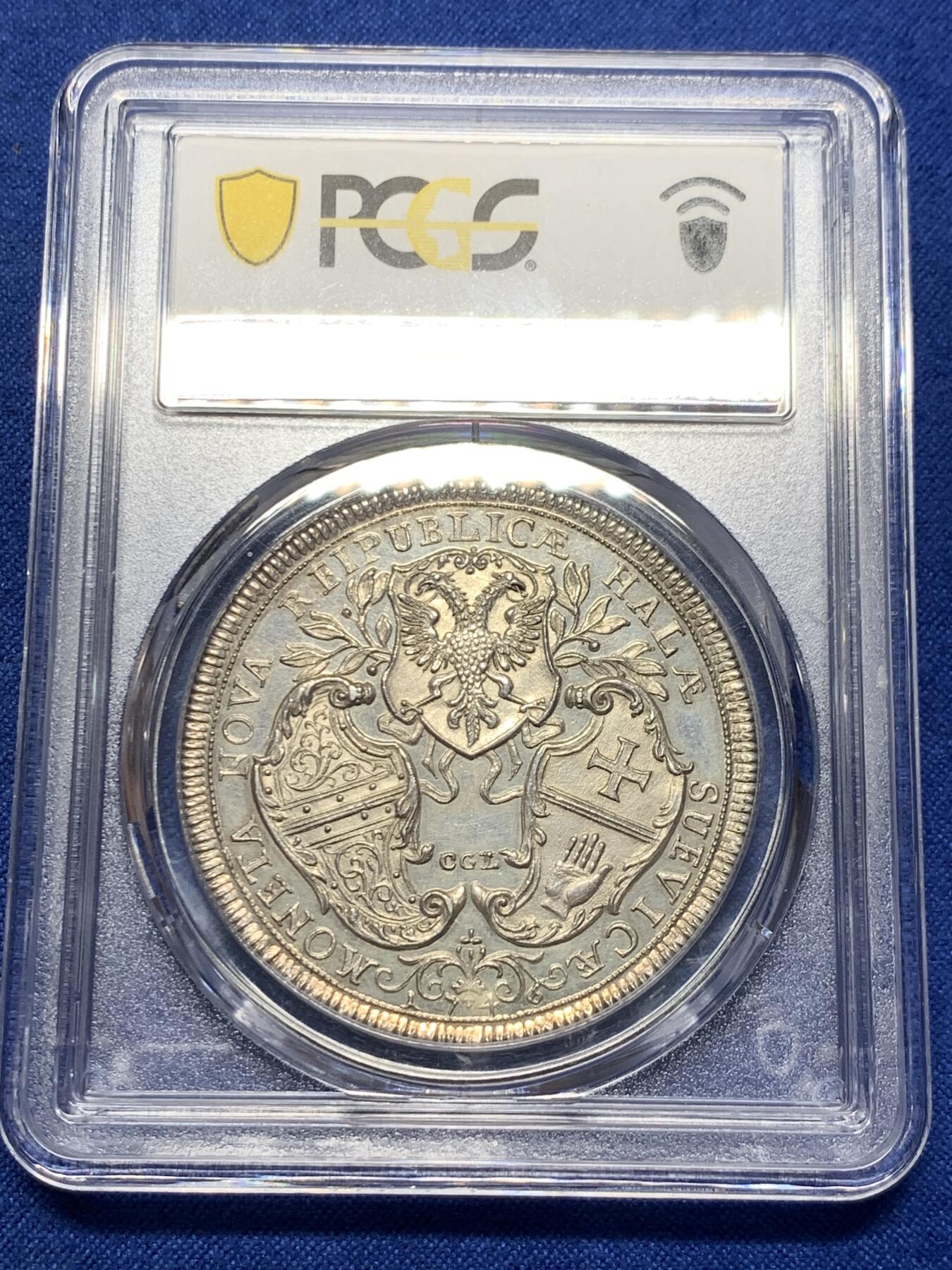 《竞宝斋》第421场 周日，周一，周二  3场连拍 （全场包邮） 稀少 PCGS MS61PL  德国 1746年 施韦比施哈尔市 弗朗茨一世泰勒银币 发行量只有800的名誉品种 两年前普通MS61成交14000，MS63PL成交价达到42000