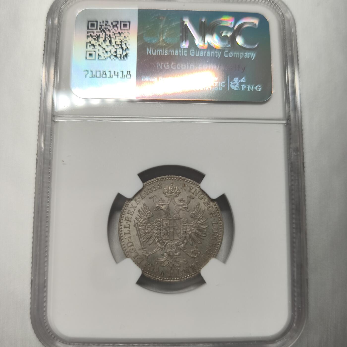 老蟹的宝藏🏴‍☠️ II-美国/奥地利/英国/其余国家评级币及散币 NGC MS63奥地利1858A 1/4弗洛琳