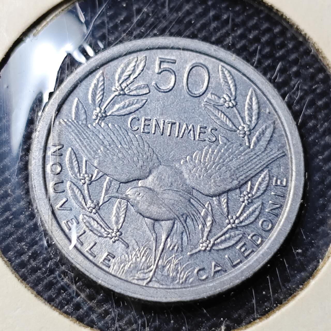 KK钱币收藏小铺 第346场 2月预留时间 周末发货  1949法属新喀里多尼亚50分 好品 早年份
