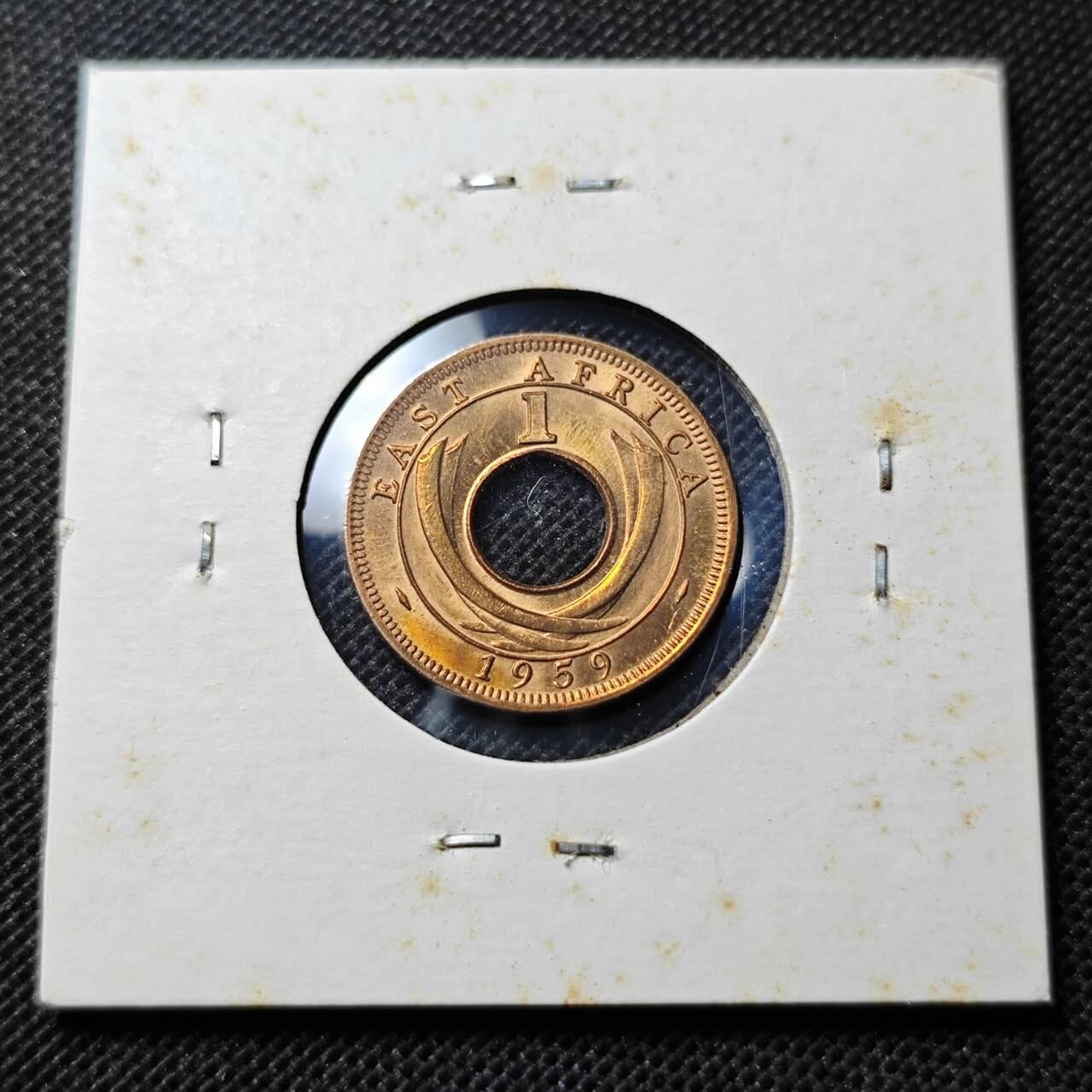 KK钱币收藏小铺 第345场 2月预留时间 周末发货  1959英属东非1分铜币 好品