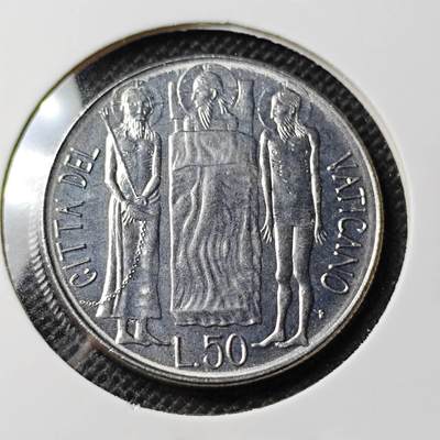 KK钱币收藏小铺 第346场 2月预留时间 周末发货 -  梵蒂冈50里拉 好品
