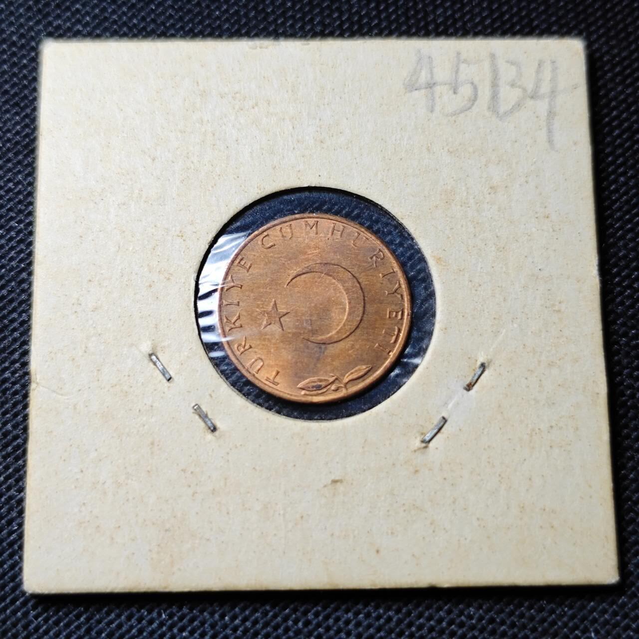 KK钱币收藏小铺 第345场 2月预留时间 周末发货 1974土耳其5库鲁 铜币